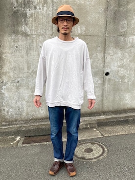 「remer（リメール）のアイテム（スウェット）」を使った、だんちょーさん（メンズ・175cm）の秋コーディネート