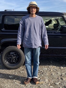 「remer（リメール）のアイテム（スウェット）」を使った、だんちょーさん（メンズ・175cm）の秋コーディネート