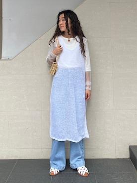 「SHIPS（シップス）のアイテム」を使った、榎本さん（レディース・156cm）の夏コーディネート
