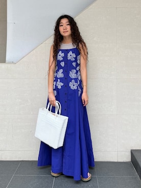 「ロングドレス」｜榎本さん（レディース・156cm）の夏コーディネート
