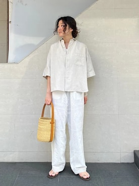 「TICCA(ティッカ)のアイテム(トップス)」を使った、榎本さん(レディース・156cm)の夏コーディネート