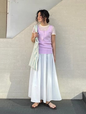 「BONGUSTA（ボングスタ）のアイテム」を使った、榎本さん（レディース・156cm）の夏コーディネート