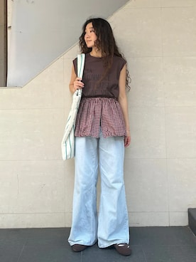 「BONGUSTA（ボングスタ）のアイテム」を使った、榎本さん（レディース・156cm）の夏コーディネート