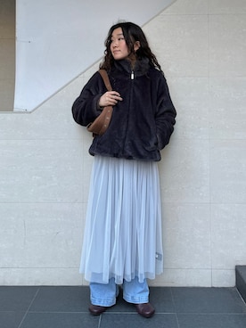 「SHIPS for women」｜「アイテム（ブルゾン）」を使った、榎本さん（レディース・156cm）の冬コーディネート