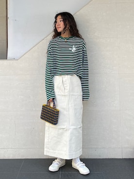 「SHIPS（シップス）のアイテム」を使った、榎本さん（レディース・156cm）の夏コーディネート