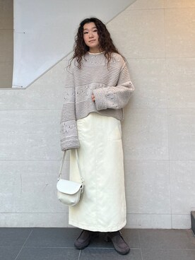 「シップス フォー ウィメン(SHIPS for women)」｜「アイテム（ワンピース/ドレス）」を使った、榎本さん（レディース・156cm）の冬コーディネート
