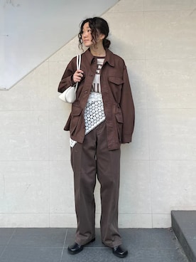 「ADD CULUMN（アドカラム）のアイテム」を使った、榎本さん（レディース・156cm）の春コーディネート