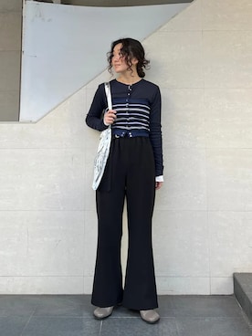 「SHIPS（シップス）のアイテム（パンツ）」を使った、榎本さん（レディース・156cm）の春コーディネート