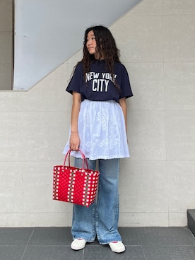 「upperhights（アッパーハイツ）のアイテム」を使った、榎本さん（レディース・156cm）の夏コーディネート