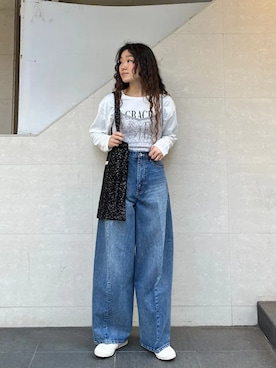 「SHIPS（シップス）のアイテム（トップス）」を使った、榎本さん（レディース・156cm）の春コーディネート