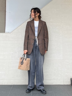 「SHIPS（シップス）のアイテム」を使った、榎本さん（レディース・156cm）の秋コーディネート