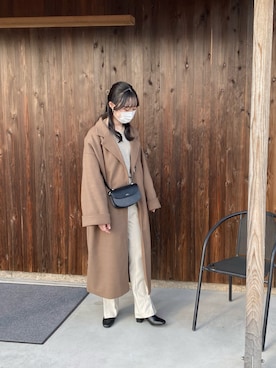 「A.P.C.」｜「アイテム（チェスターコート）」を使った、noaさん（レディース・161cm）の冬コーディネート