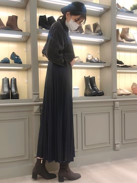 「ORiental TRaffic（オリエンタルトラフィック）のアイテム（ブーツ）」を使った、kurashkiさん（レディース・163cm）の秋コーディネート