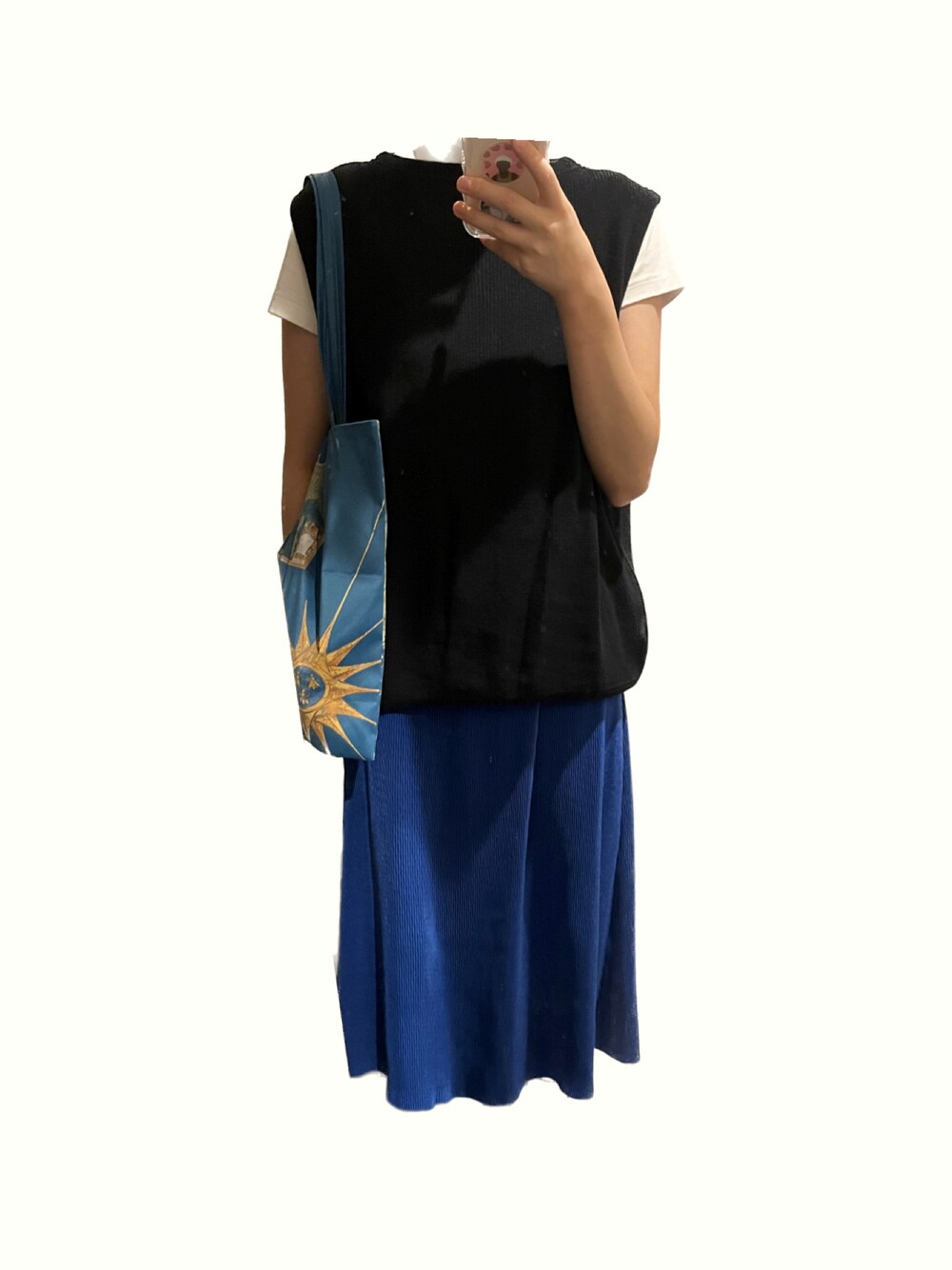 「THEATRE PRODUCTSのニットベスト（ベスト、ブラック系）」を使った、t_iamoさん（レディース・163cm）の夏コーディネートの1枚目の写真