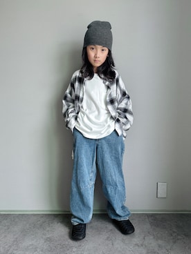 「アイテム（ニットキャップ/ビーニー）」を使った、oh-chanさん（キッズ・135cm）の秋コーディネート