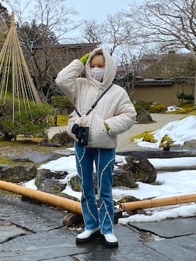 「仙台」｜「アイテム（その他アウター）」を使った、miさん（レディース・156cm）の冬コーディネート