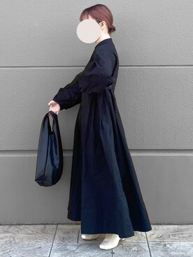 「レザー」｜「アイテム（シャツワンピース）」を使った、ぱ。さん（レディース・150cm）の冬コーディネート