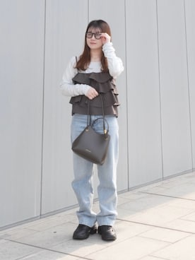 「しまむら（シマムラ）のアイテム（トップス）」を使った、eriさん（レディース・150cm）の春コーディネート