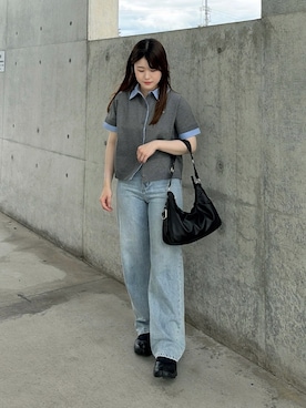 「NIKE（ナイキ）のナイキ エア リフト ウィメンズシューズ / Nike Air Rift Women's Shoes HM5737-002 Black（スニーカー、ブラック系）」を使った、eriさん（レディース・150cm）の夏コーディネート