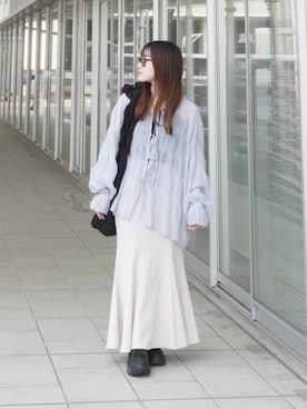 「GRL（グレイル）のアイテム（トップス）」を使った、eriさん（レディース・150cm）の春コーディネート