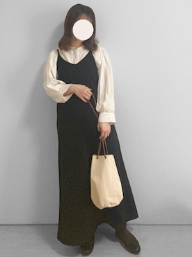 「バルーン袖」｜「アイテム（ワンピース/ドレス）」を使った、ぱ。さん（レディース・150cm）の春コーディネート