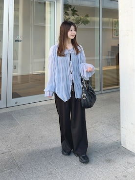 「NIKE（ナイキ）のナイキ エア リフト ウィメンズシューズ / Nike Air Rift Women's Shoes HM5737-002 Black（スニーカー、ブラック系）」を使った、eriさん（レディース・150cm）の春コーディネート