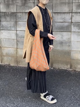 「デニムワンピース」｜「アイテム（ステンカラーコート）」を使った、•ᴥ•  m i mさん（レディース・156cm）の春コーディネート
