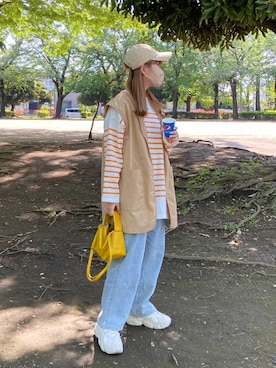 「apres jour mignon（アプレジュールミニョン）のアイテム（帽子）」を使った、•ᴥ•  m i mさん（レディース・156cm）の春コーディネート