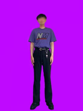「MARTINE ROSE（マーティンローズ）のアイテム（トップス）」を使った、ライマンさん（メンズ・176cm）の秋コーディネート