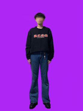 「BlackEyePatch（ブラックアイパッチ）のアイテム（スウェット）」を使った、ライマンさん（メンズ・176cm）の秋コーディネート