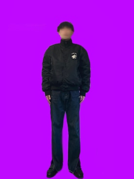 「大学生」｜「アイテム（スタジャン）」を使った、ライマンさん（メンズ・176cm）の冬コーディネート