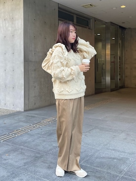 「CLEIO（クレイオ）のアイテム（スラックス）」を使った、rkkさん（レディース・161cm）の冬コーディネート