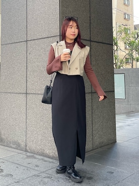 「CLEIO（クレイオ）のアイテム（ワンピース/ドレス）」を使った、rkkさん（レディース・161cm）の冬コーディネート