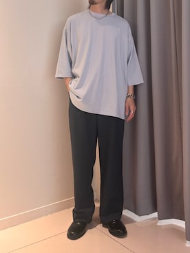 「SENSE OF PLACE by URBAN RESEARCH(センスオブプレイスバイアーバンリサーチ)のエクストラルーズTシャツ(Tシャツ/カットソー、ブルー系)」を使った、Ryot@さん(メンズ・159cm)の春コーディネート