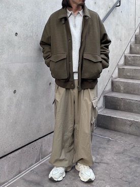 「SENSEOFPLACE」｜「アイテム（ブルゾン）」を使った、Ryot@さん（メンズ・159cm）の冬コーディネート