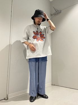 「Uiscel（ユイセル）のアイテム（帽子）」を使った、Ryot@さん（メンズ・159cm）の夏コーディネート