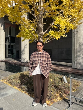 「SENSE OF PLACE by URBAN RESEARCH（センスオブプレイスバイアーバンリサーチ）のオンブレーチェックボアジャケット（その他アウター）」を使った、Ryot@さん（メンズ・159cm）の冬コーディネート