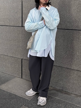 「SENSE OF PLACE by URBAN RESEARCH（センスオブプレイスバイアーバンリサーチ）のレイヤードレギュラーカラーシャツ（シャツ/ブラウス、ブルー系）」を使った、Ryot@さん（メンズ・159cm）の春コーディネート