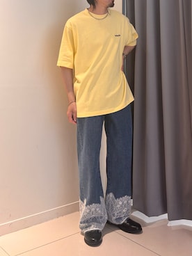 「SENSE OF PLACE by URBAN RESEARCH(センスオブプレイスバイアーバンリサーチ)のレースドッキングデニムパンツ(その他パンツ、ブルー系)」を使った、Ryot@さん(メンズ・159cm)の春コーディネート