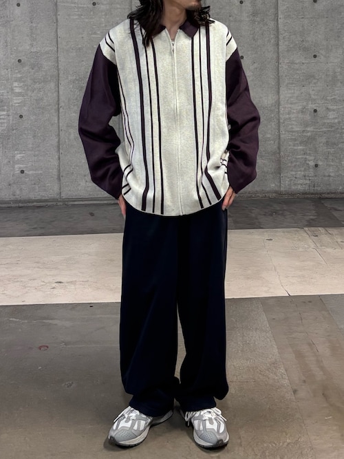 ストライプZIPニットシャツ（ニット/セーター）｜SENSE OF PLACE by