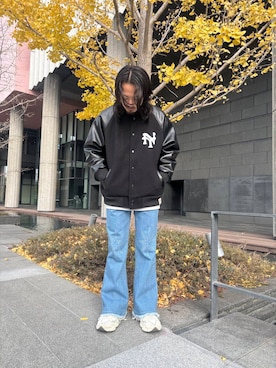 「アイテム（スタジャン）」を使った、Ryot@さん（メンズ・159cm）の冬コーディネート