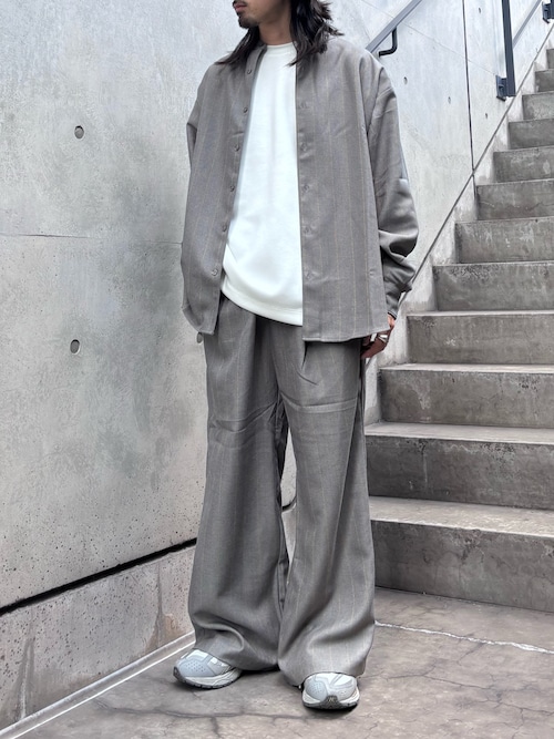 セール】ウールタッチストライプワイドフレアパンツ（その他パンツ