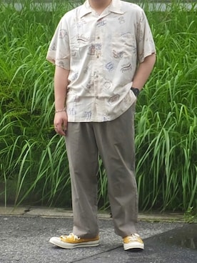 「Lazar（ラザル）のアイテム（トップス）」を使った、コータさん（メンズ・163cm）の夏コーディネート