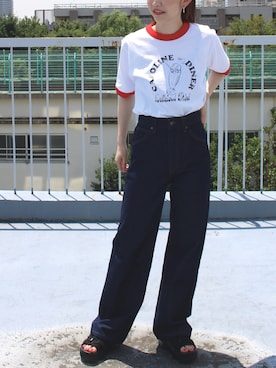 「SCREEN STARS（スクリーンスターズ）のアイテム」を使った、fujiさん（レディース・154cm）の夏コーディネート