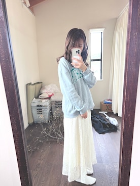 「SHENERY」｜「アイテム（スウェット）」を使った、m a r i a.さん（レディース・159cm）の春コーディネート