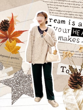 「アイテム（チノパンツ）」を使った、ハンナHannah さん（レディース・160cm）の秋コーディネート