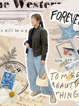 「アイテム（ミリタリージャケット）」を使った、ハンナHannah さん（レディース・160cm）の秋コーディネート