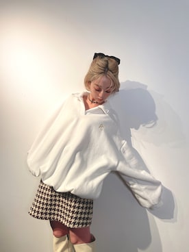 「チドリ柄」｜「アイテム（アクセサリー）」を使った、MIHOさん（レディース・150cm）の秋コーディネート