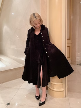 「スリットワンピ」｜MIHOさん（レディース・150cm）の秋コーディネート