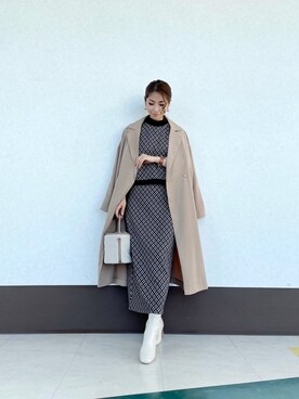 「Te chichi TERRASSE」｜「アイテム（その他アウター）」を使った、RISA HARADAさん（レディース・165cm）の秋コーディネート